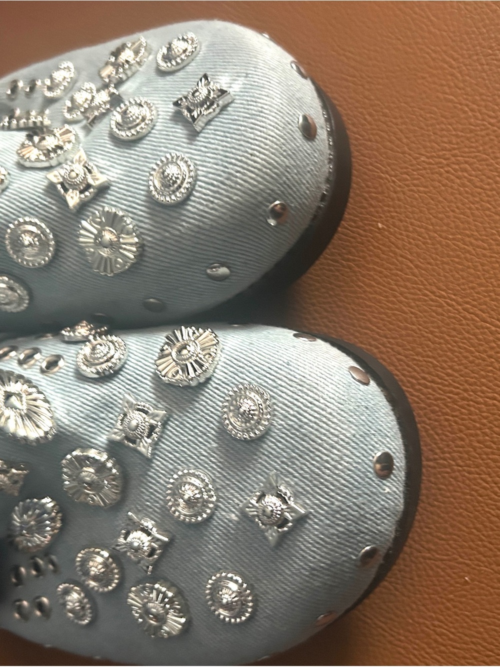 AKIRA Light Blue Embellished Slip-On Mule - Picture 3 of 5